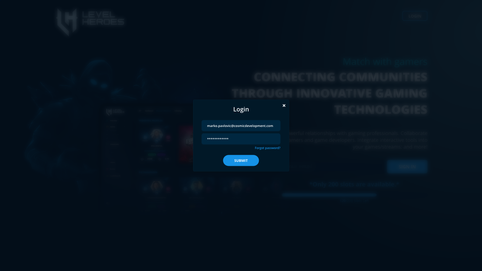 Login modal